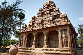 Mamallapuram - Tamil Nadu. The five Rathas. The Dharmaraja Ratha with the finial pot left on ground. 